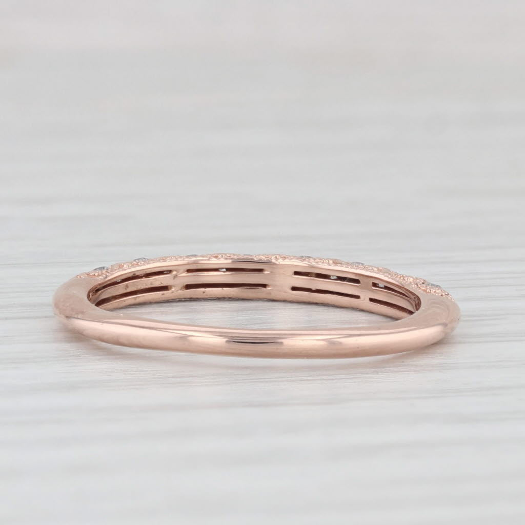 Light Gray 0.12ctw Diamond Stackable Ring 10k Rose Gold Wedding Anniversary Band IGL