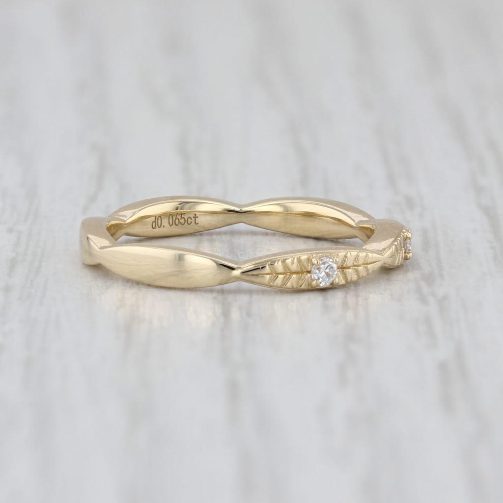 New Lab Created Diamond Wedding Band 14k Yellow Gold Stackable Anniversary Ring
