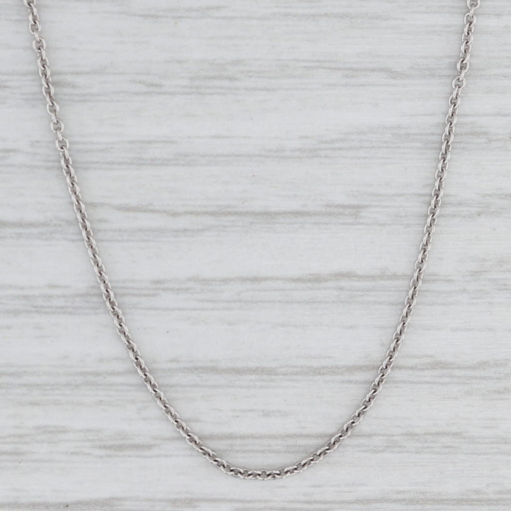 17.25" 0.7mm Cable Chain Necklace 18k White Gold Spark Lobster Clasp