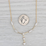 0.80ctw Diamond Y Necklace 14k Yellow Gold 18" Wheat Chain