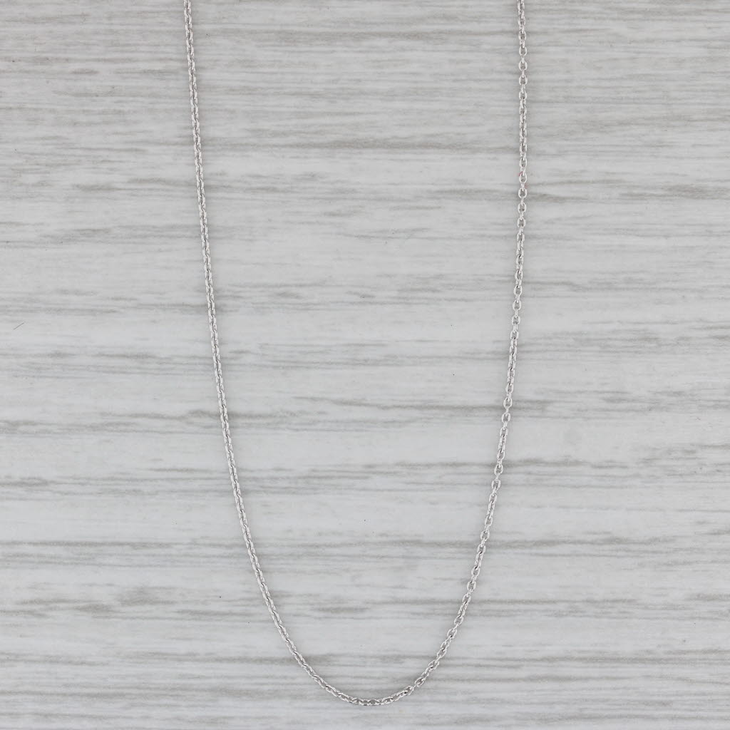 Gray New Cable Chain Necklace 14k White Gold 0.9mm Adjustable 16" 17" 18"