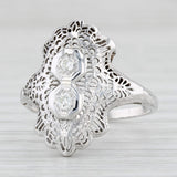 Light Gray Diamond Vintage Ring 18k White Gold Size 8 Old European Cut