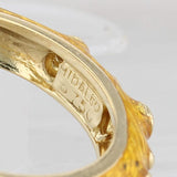 Light Gray Hidalgo 0.30ctw Diamond Ring 18k Yellow Gold Enamel Size 6.5 Stackable Band