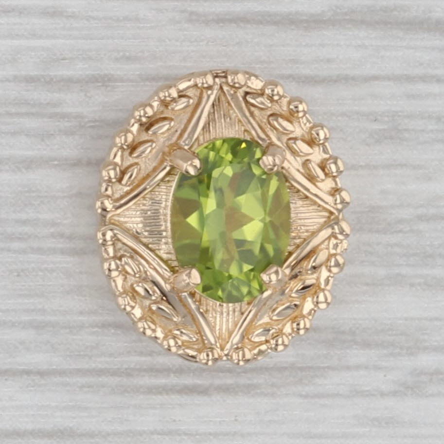 Gray 0.74ct Peridot Solitaire Slide Bracelet Charm 14k Yellow Gold Richard Glatter