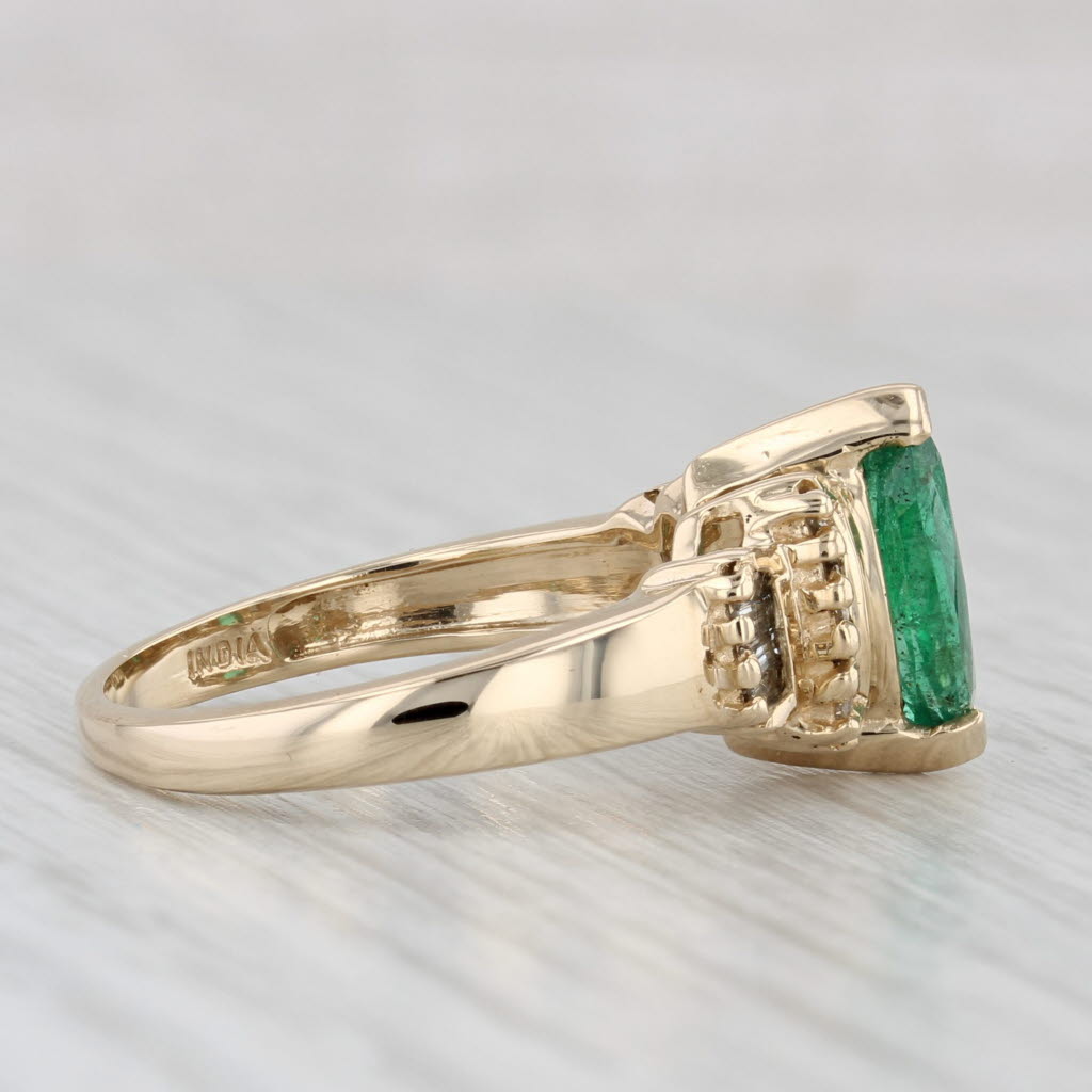 Light Gray 1.36ctw Marquise Emerald Diamond Ring 14k Yellow Gold Size 6