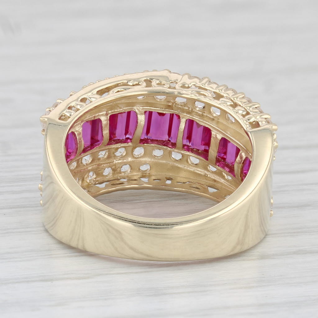 Light Gray 3.25ctw Lab Created Ruby Lab Created Spinel Ring 10k Yellow Gold Size 7.25