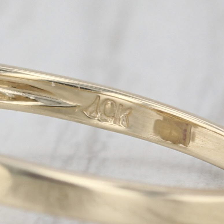 Cultured Pearl 0.24ctw Ruby Halo Ring 10k Yellow Gold Size 7.25