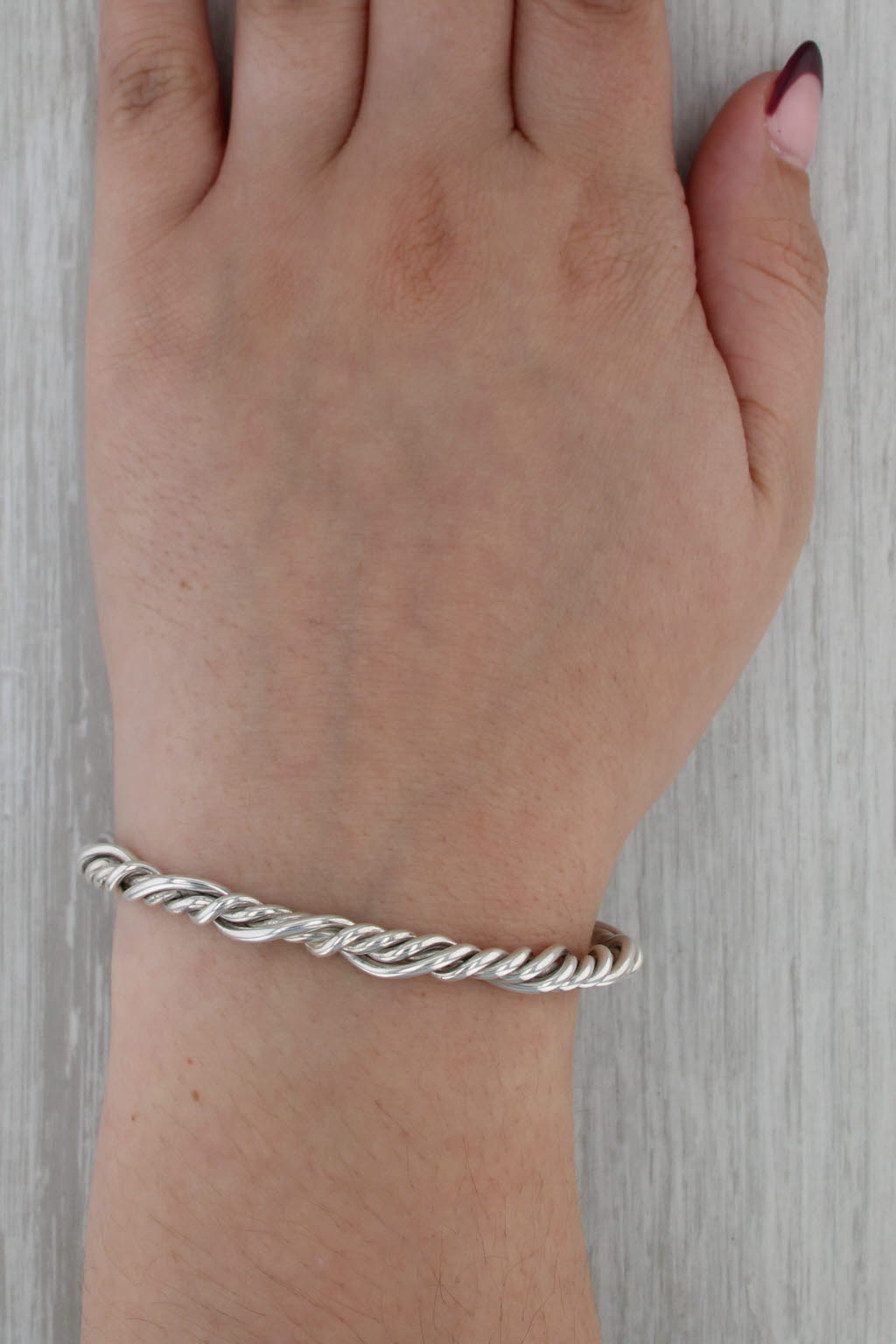 Handmade Woven Cuff Bracelet Sterling Silver 10k Gold 6.75"