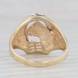 Light Gray 0.20ctw Diamond Horseshoe Horse Ring 14k Gold Size 11.5 Western Lab Created Ruby
