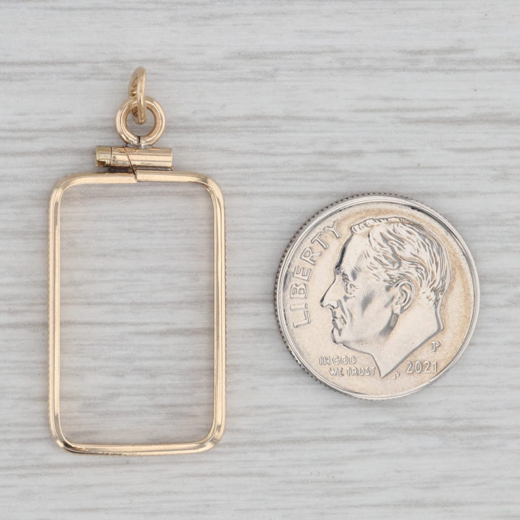 Gray Gold Bar Bezel Pendant Charm Holds 22.5 x 13.5 mm