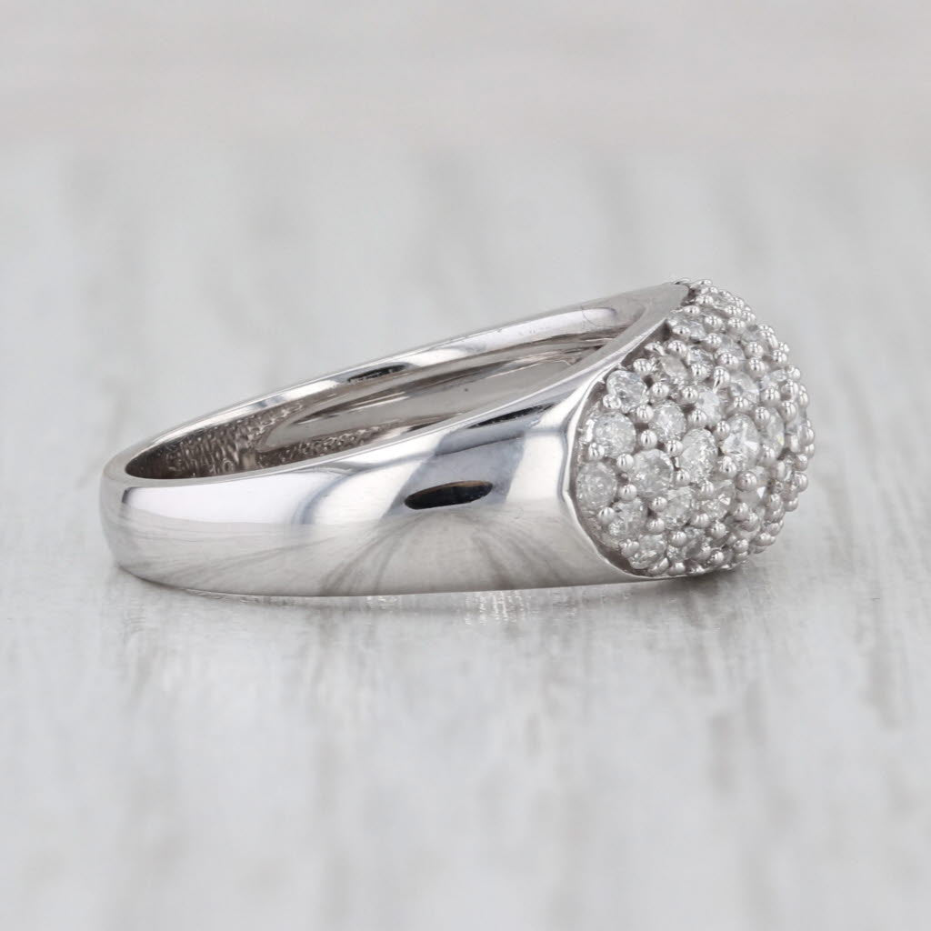 1ctw Pave Diamond Domed Ring 14k White Gold Size 7