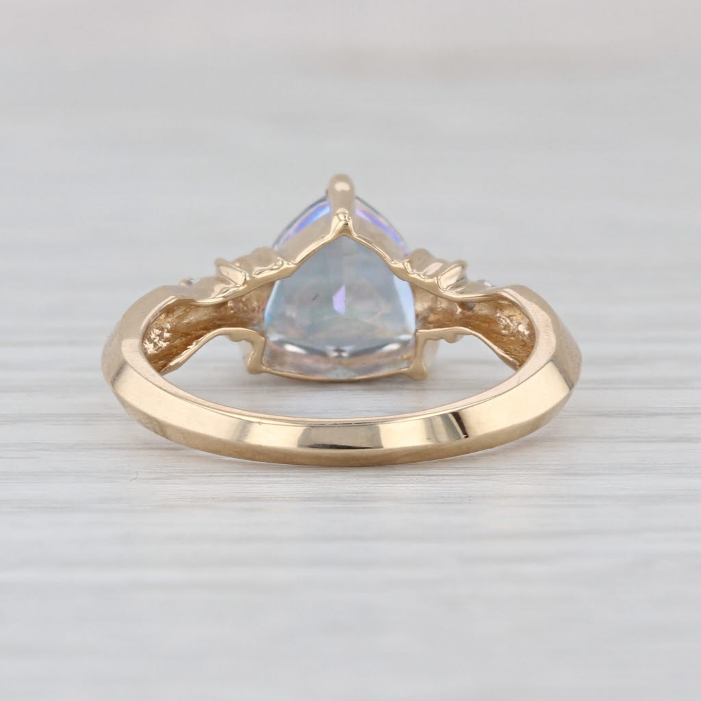 2.10ct Mystic Topaz Diamond Ring 10k Yellow Gold Size 7