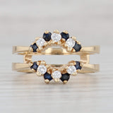 Gray 0.45ctw Diamond Sapphire Ring Jacket Enhancer 14k Yellow Gold Size 6.25