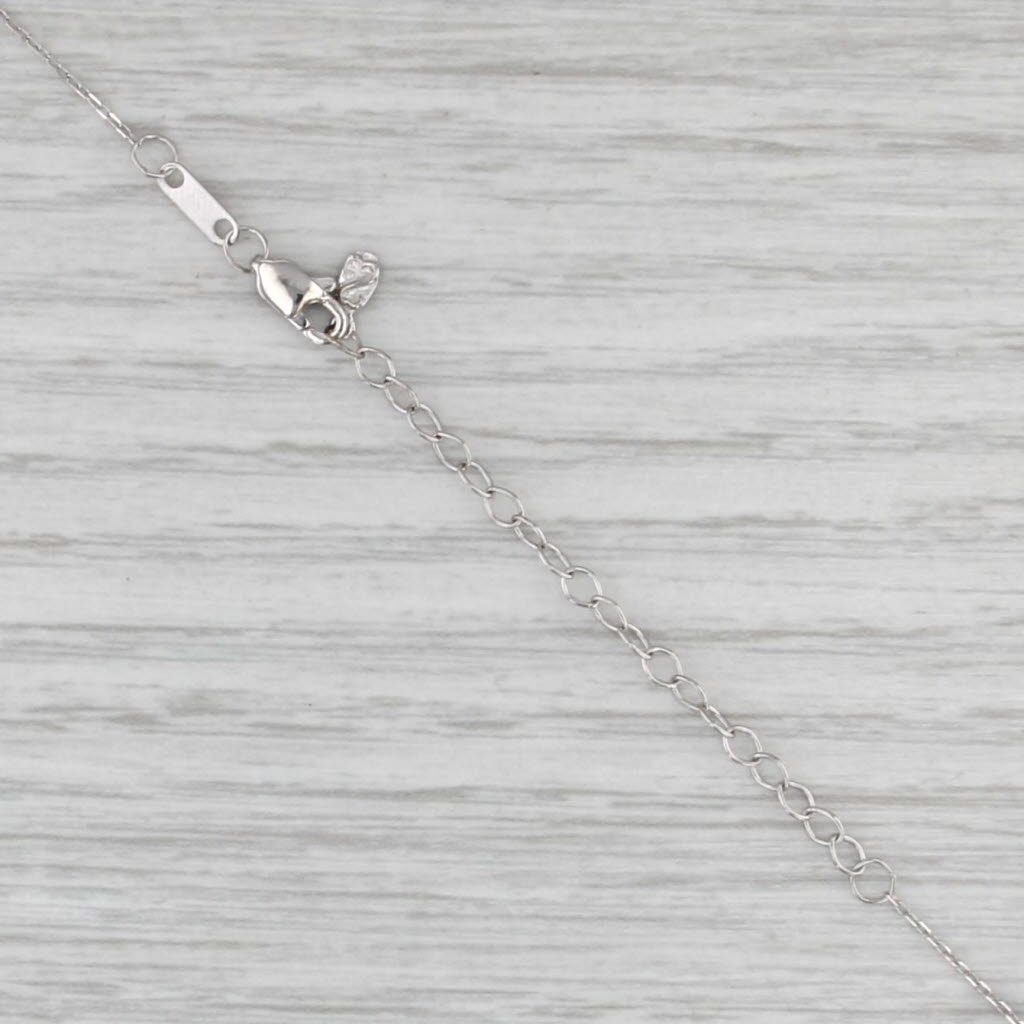0.10ctw Diamond Jane Seymour Open Heart Pendant Necklace 14k White Gold 18-20"