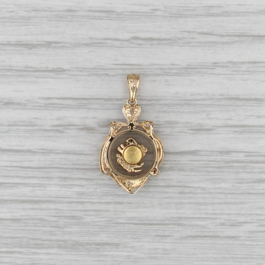 Diamond Accented Floating Ram Pendant 18k Yellow White Gold Zodiac Sign
