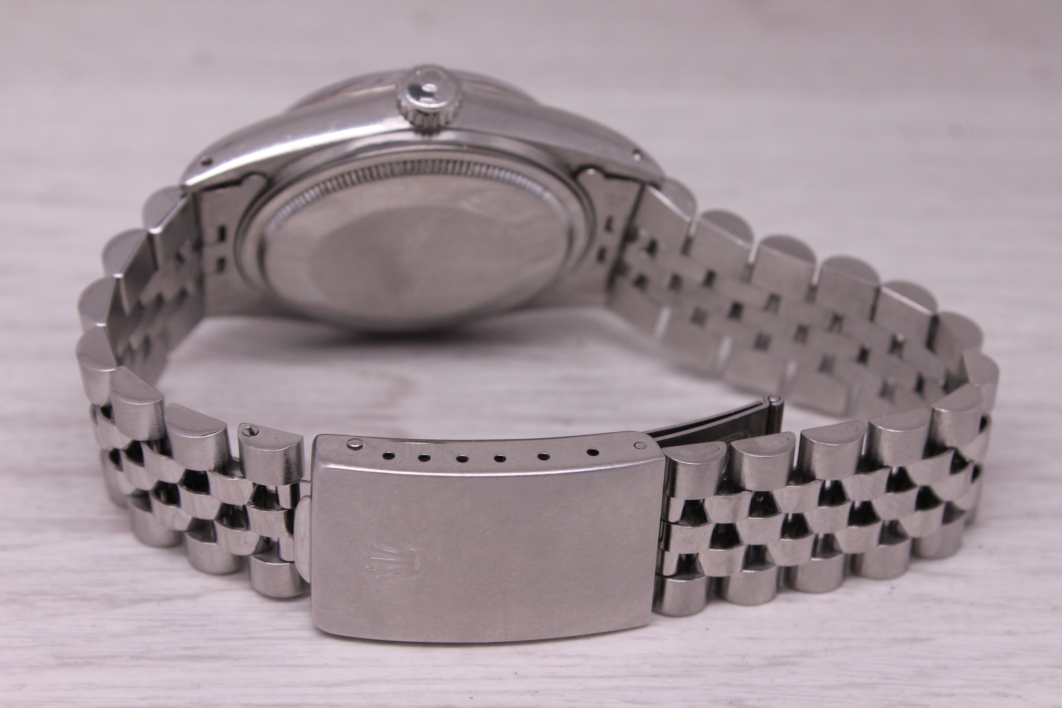 Vintage 1981 Rolex Datejust 16014 Mens Steel & 18k Watch Custom Diamond Dial