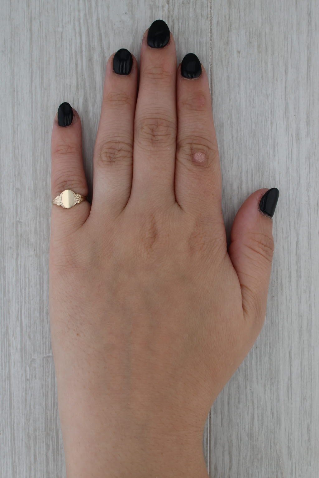 Vintage Engravable Signet Ring 10k Yellow Gold Size 4.25