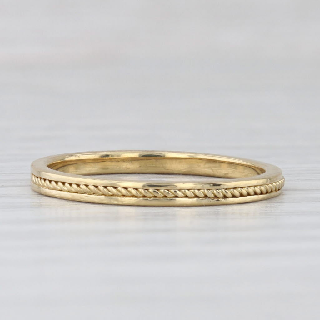 Hidalgo Bead Accented Wedding Band 18k Yellow Gold Size 5.75 Stackable Ring