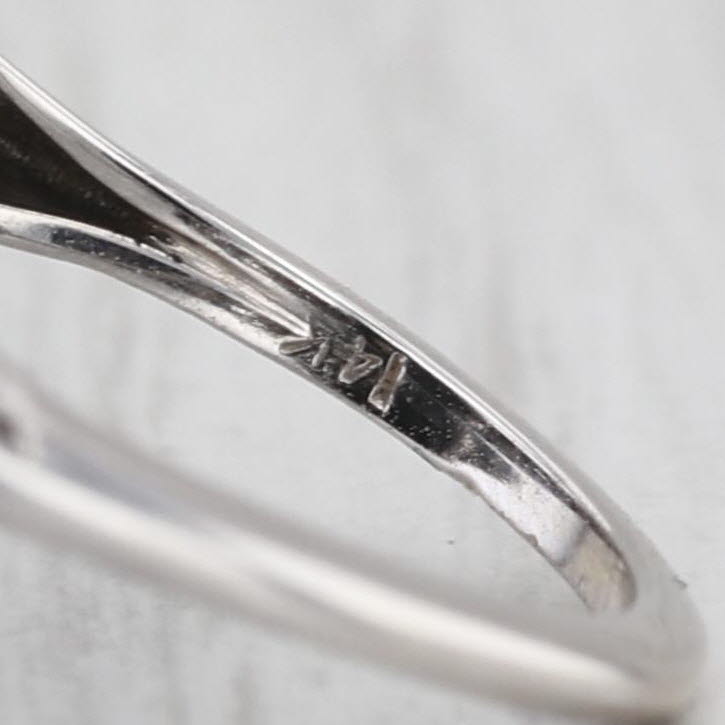 Vintage Carved Shell Cameo Diamond Onyx Signet Flip Ring 14k White Gold Size 5.5