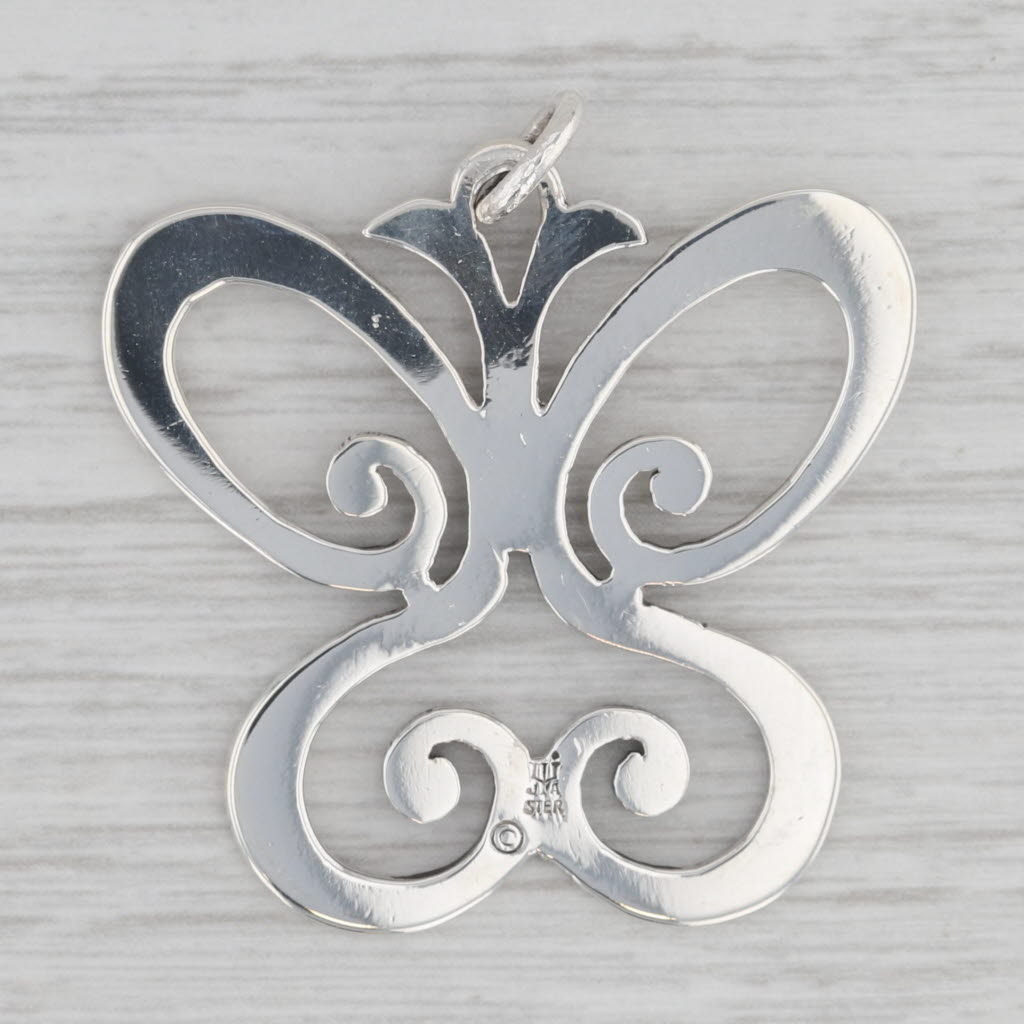 Gray James Avery Butterfly Pendant Sterling Silver Large Statement Charm