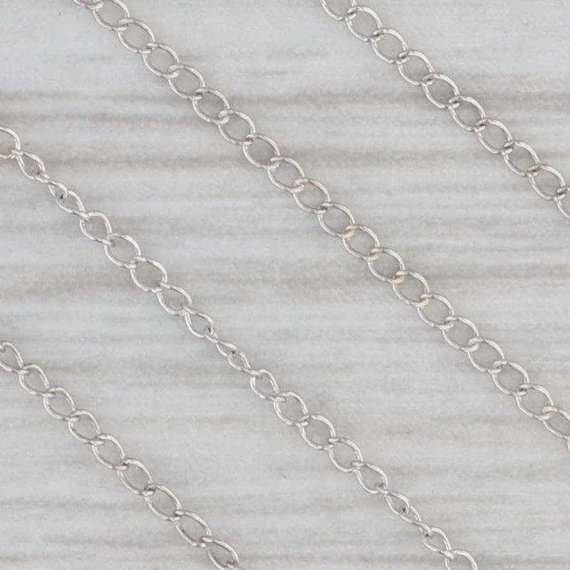Lab Creates Blue Star Sapphire Pendant Necklace 10k White Gold 16.25" Curb Chain