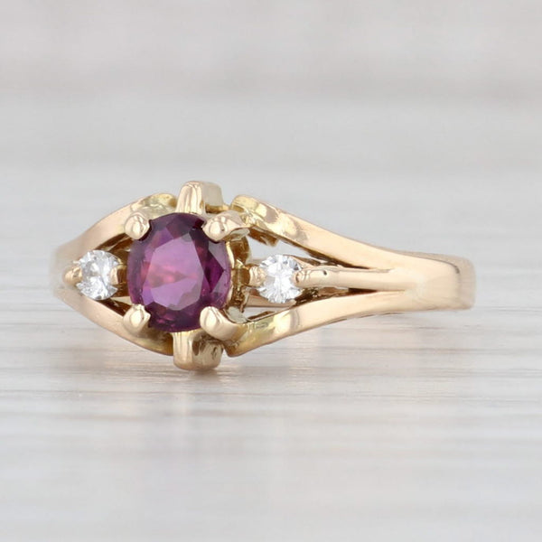 Light Gray Vintage 0.56ctw Ruby Diamond Ring 18k Yellow Gold Size 6.25 Engagement