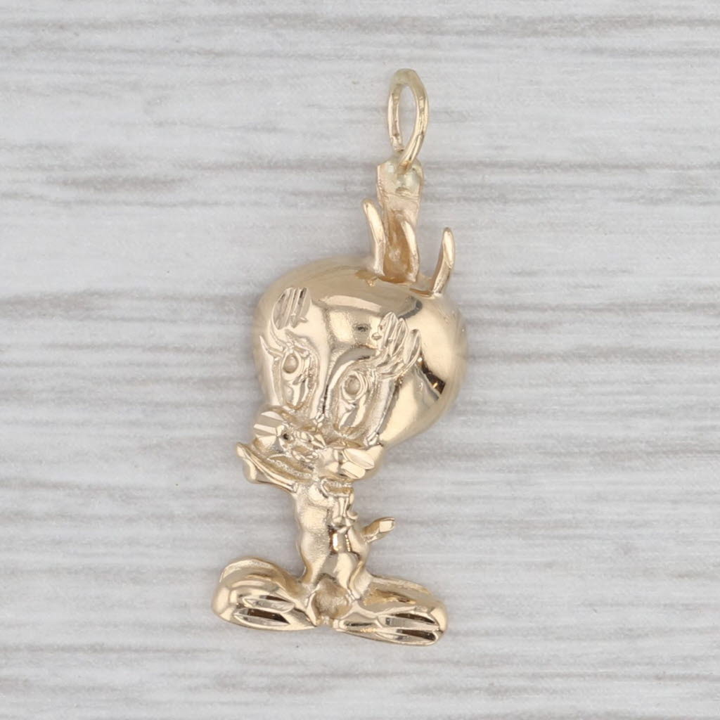 Tweety Bird Pendant 14k Yellow Gold Warner Brothers Cartoon Souvenir Charm