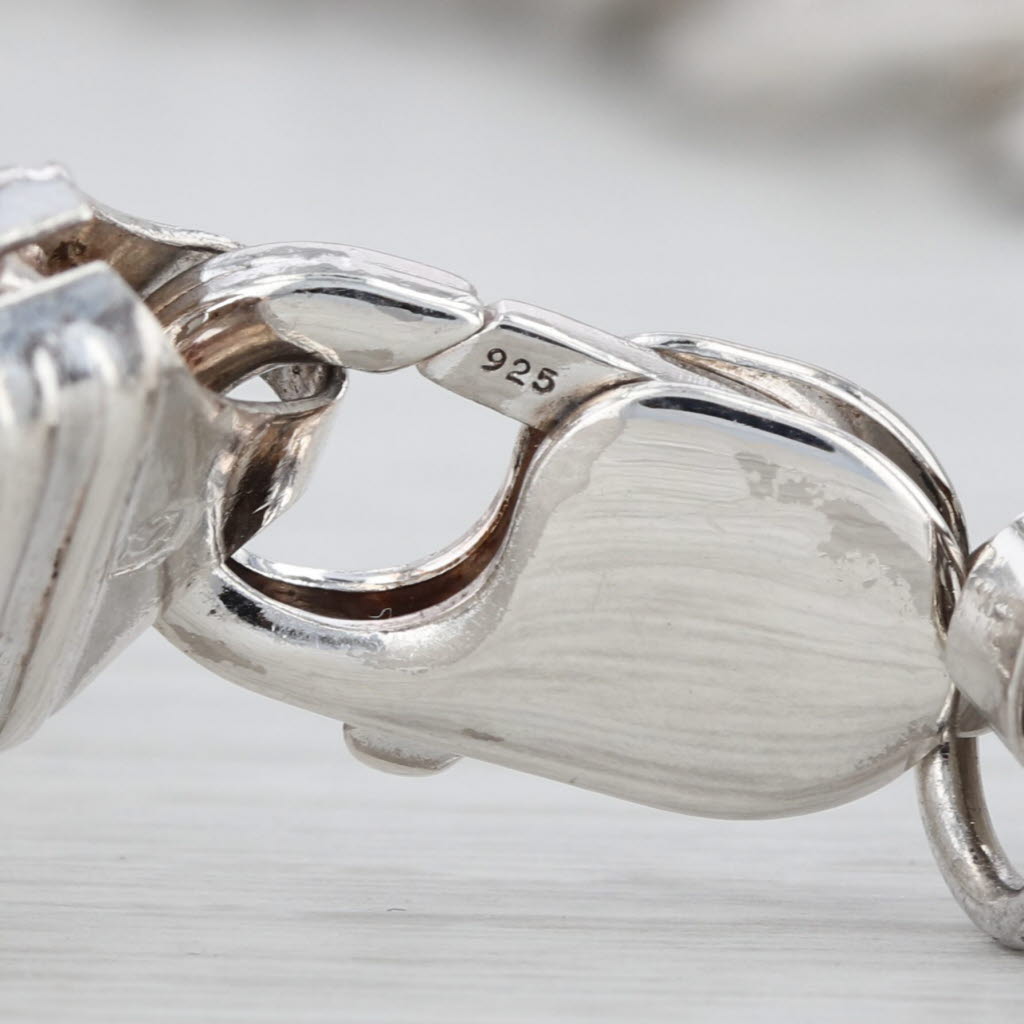 Large Figaro Chain Necklace Sterling Silver Italian 19.75" 13.3mm