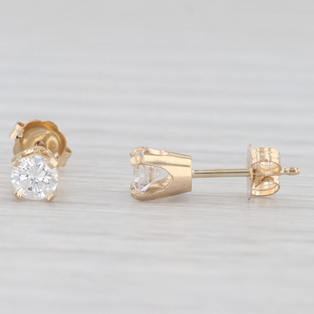 14K Solid Gold .50CT Simulated retailer Diamonds Stud Earrings