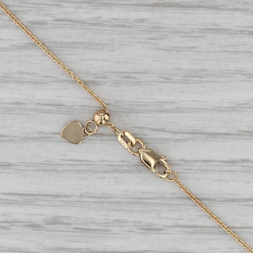 Noemie 0.30ctw Diamond Crescent Moon Pendant Necklace 18k Gold Adjustable to 18"