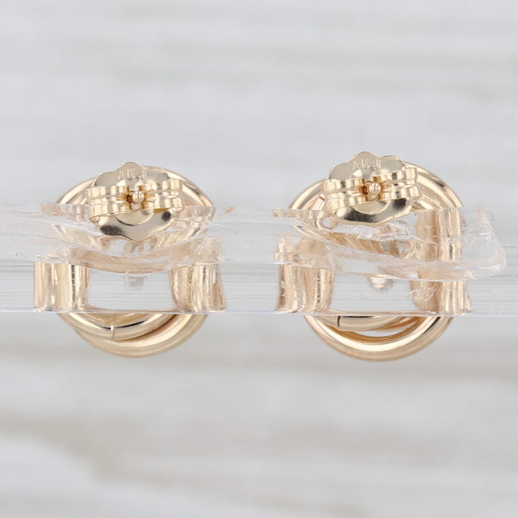 Diamond Accented Knot Circle Stud Earrings 14k Yellow Gold Studs