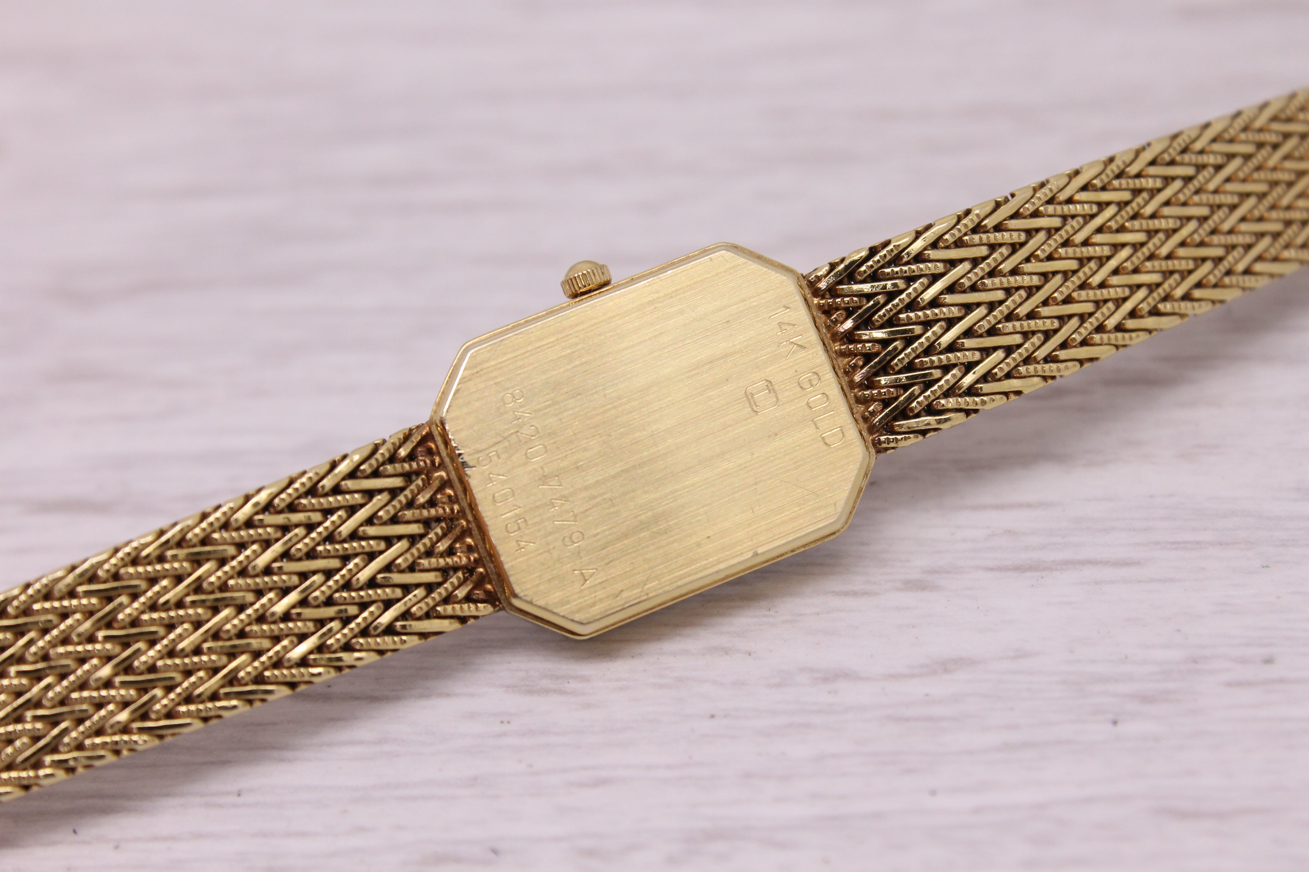 Gray Vintage c1990 Seiko Lassale 14k Yellow Gold Ladies Quartz Watch w/ Diamond Bezel