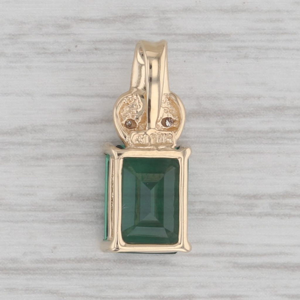 Gray 2.15ctw Lab Created Green Quartz Diamond Pendant 10k Yellow Gold