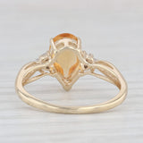 1.08ctw Orange Pear Citrine Diamond Ring 10k Yellow Gold Size 7 Teardrop