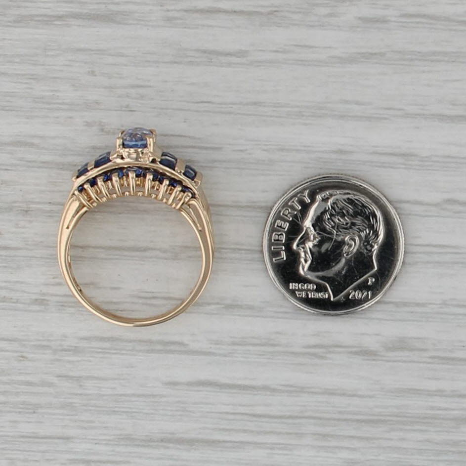1.84ctw Blue Sapphire Ring 14k Yellow Gold Size 6