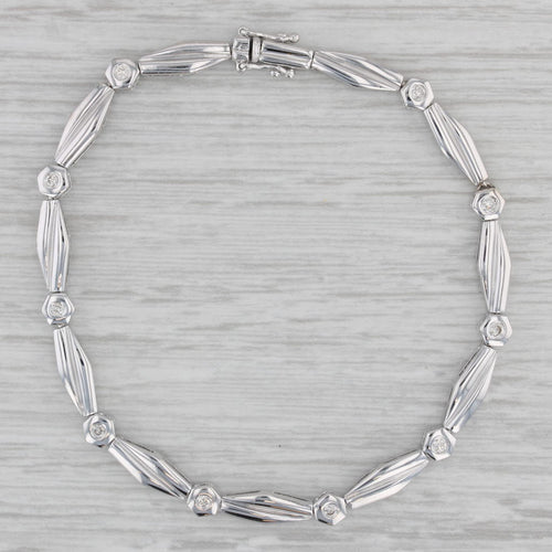 Gray 0.20ctw Diamond Bracelet 18k White Gold 6.75" 4.2mm