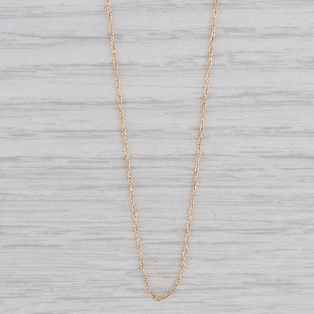 Gray Rope Chain Necklace 14k Yellow Gold 18.5" 0.8mm