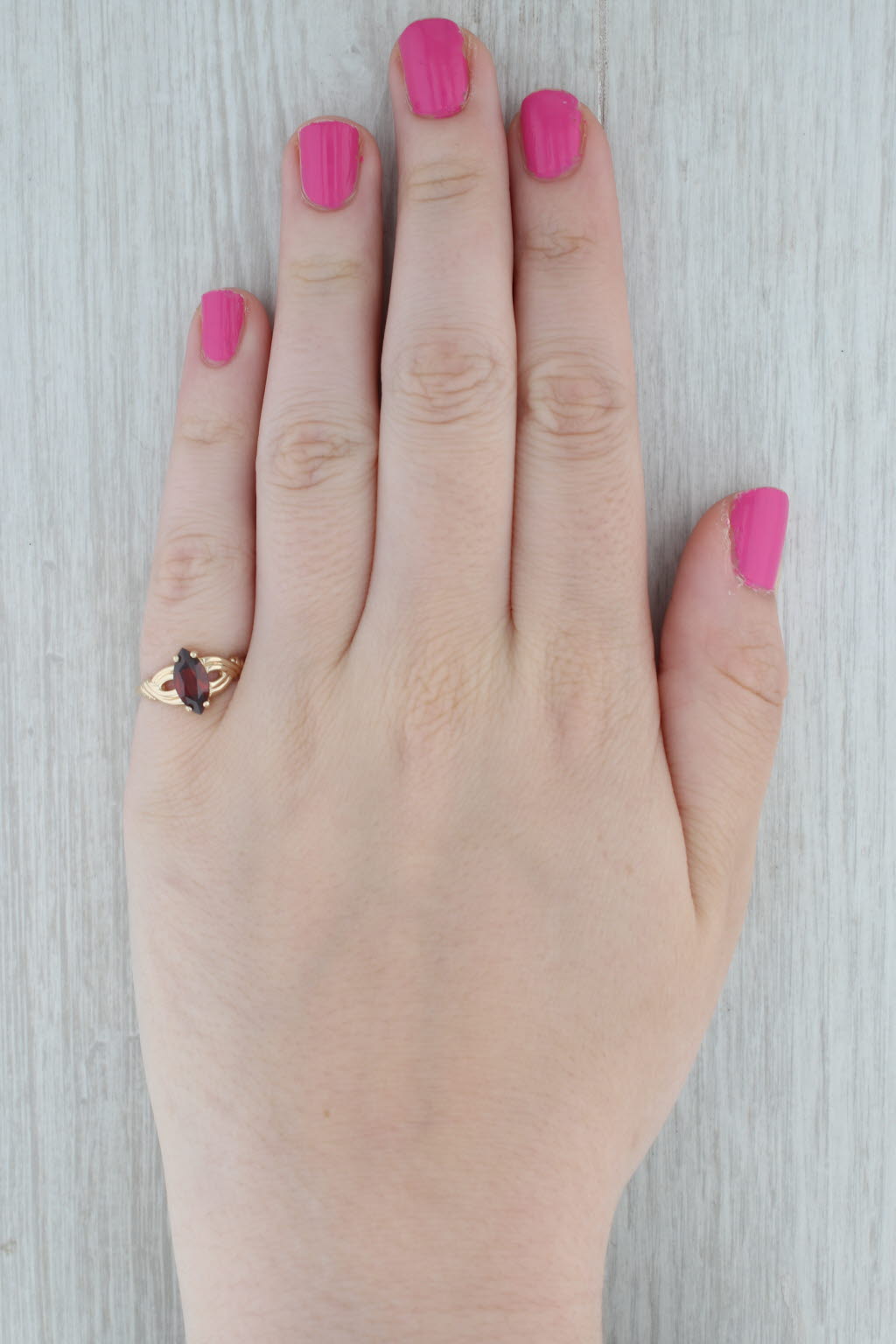 Gray 1.30ct Marquise Garnet Solitaire Ring 14k Yellow Gold Size 6.25