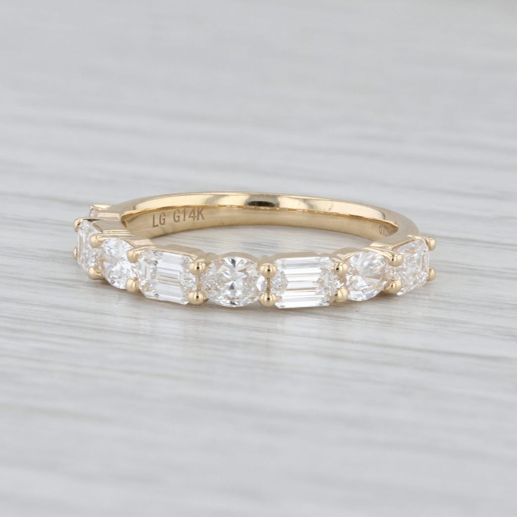 New 1.51ctw Lab Grown Diamond Wedding Band 14k Yellow Gold Sz 6.5 Stackable Ring