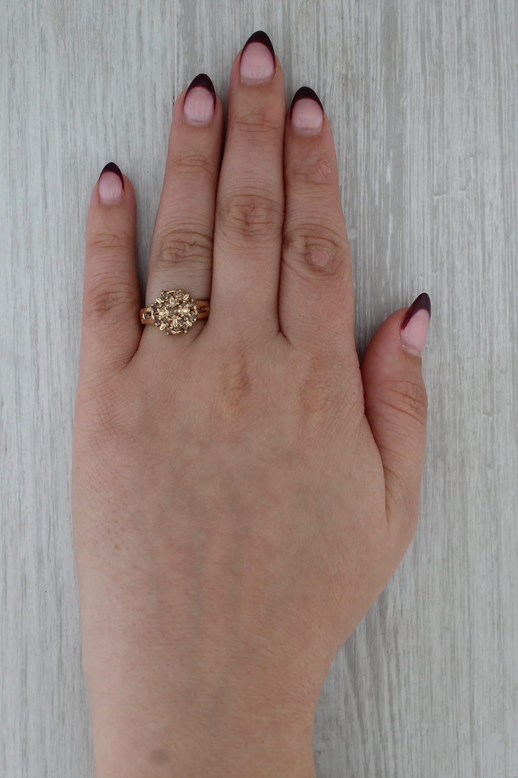 1ctw Brown Andalusite Cluster Ring 14k Yellow Gold Size 7