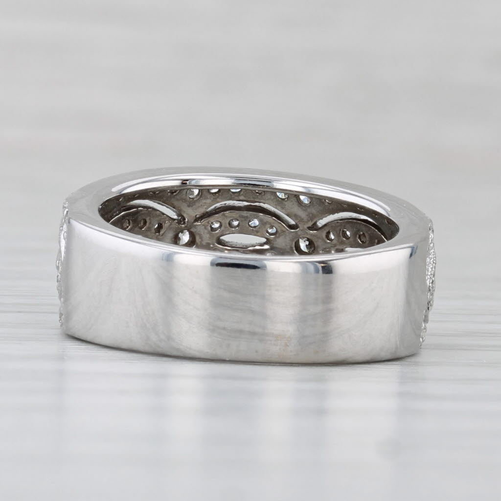 Light Gray 0.45ctw Open Work Diamond Ring 14k White Gold Size 5