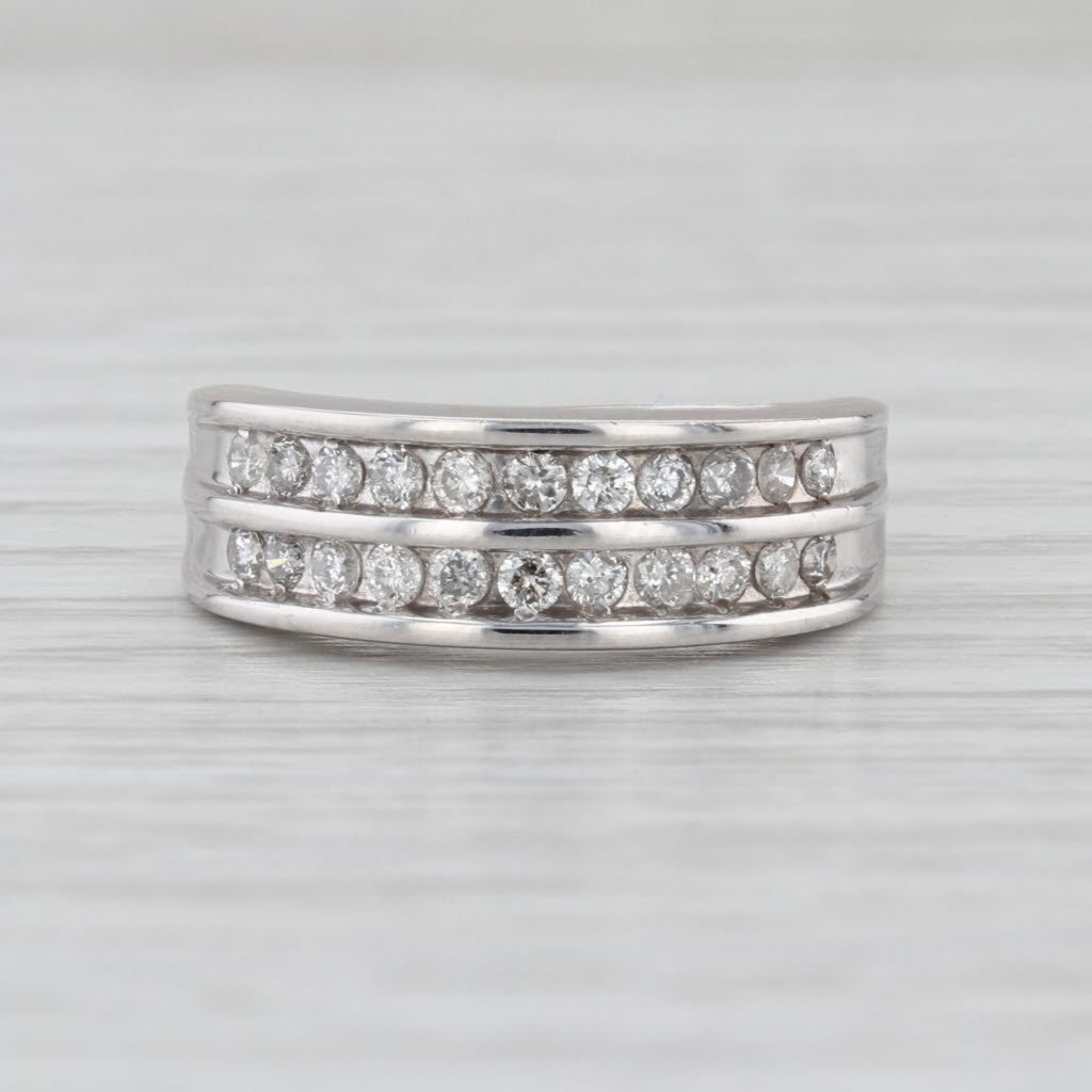 0.44ctw Diamonds 14k White Gold Size 6.5 Anniversary Wedding Band