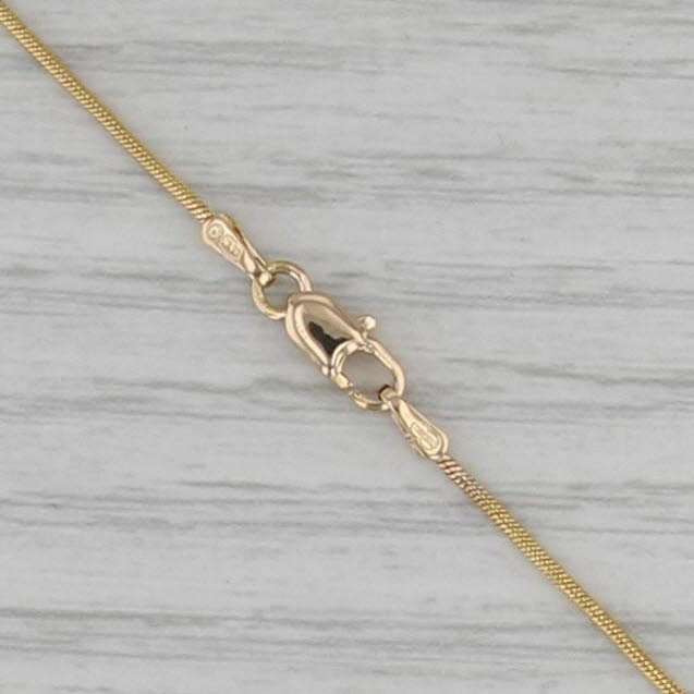 Cross Pendant Necklace 14k Yellow Gold 18" Snake Chain Necklace