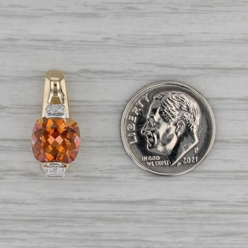 3.92ctw Mystic Topaz Diamond Pendant 14k Yellow Gold