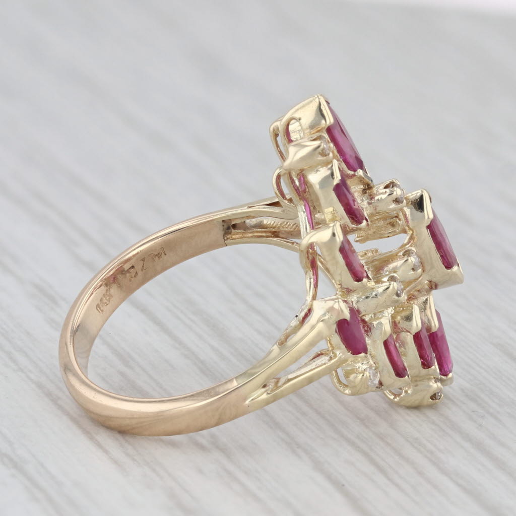 Gray 2.50ctw Ruby Diamond Cocktail Ring 14k Yellow Gold Size 6.25