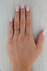 Dark Gray 0.86ctw Citrine Amethyst Diamond Reversible Ring 14k Yellow Gold Size 7