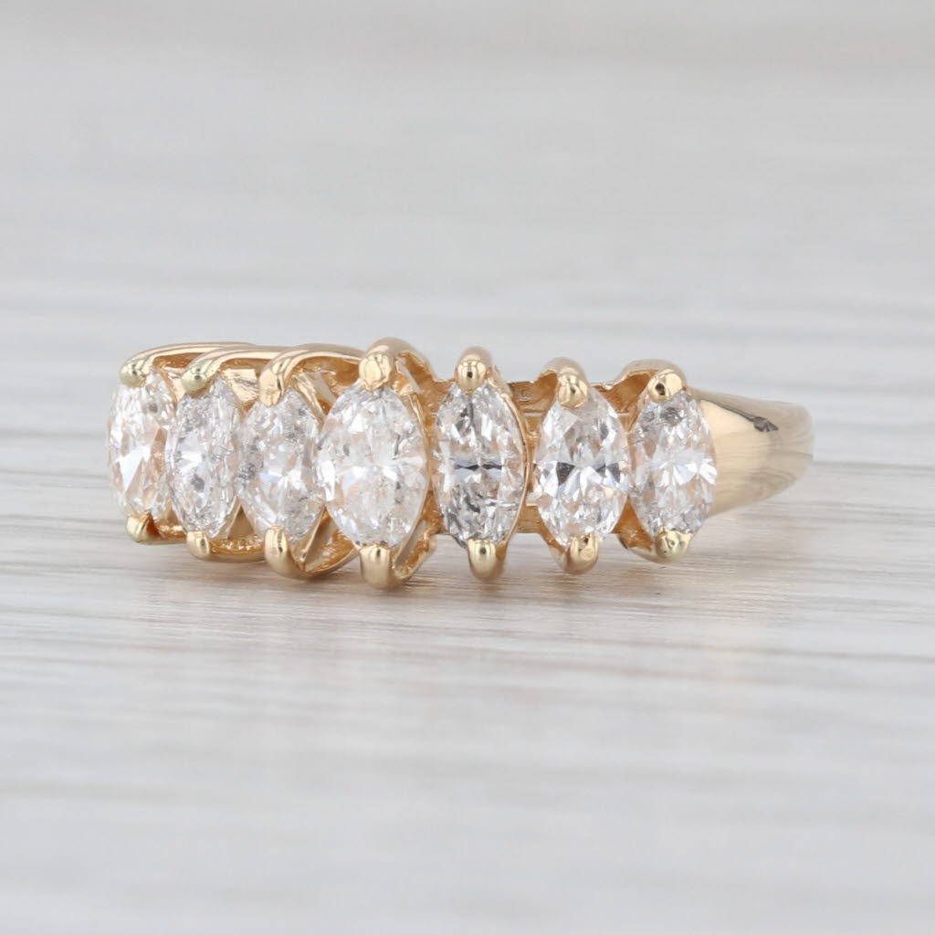 0.87ctw Marquise Diamond Ring 14k Yellow Gold Stackable Wedding Size 4.75