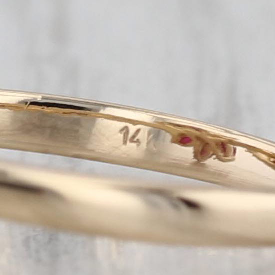 0.63ctw Ruby Diamond Flower Ring 14k Yellow Gold Size 6.75