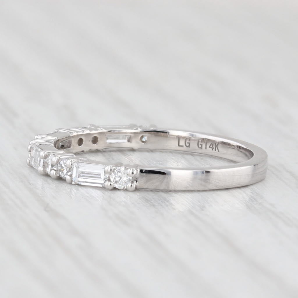 Light Gray New 0.50ctw Lab Grown Diamond Ring Wedding Anniversary Band 14k White Gold S 6.5