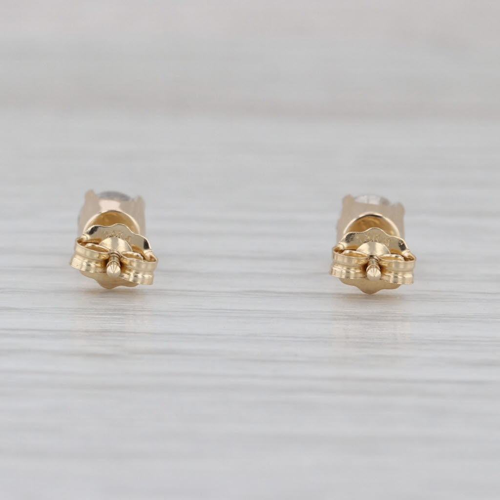 0.62ctw Diamond Stud Earrings 14k Yellow Gold Round Solitaire Studs